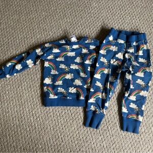 Hanna Andersson Blue Rainbow Kids Matching Set 3T unisex
